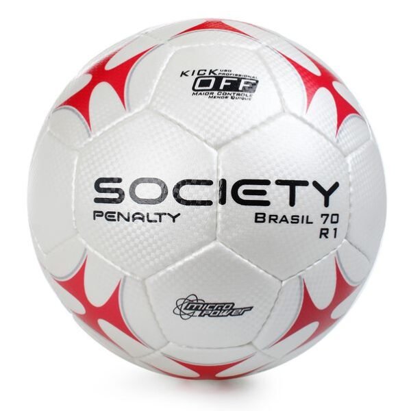 Bola Society Penalty Brasil 70 R1 Branco e Vermelho - UNICO