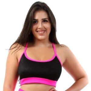 Top Fitness Alça Neon Rosa