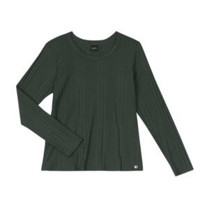 Blusa Feminina Manga Longa Canelada Rovitex Verde