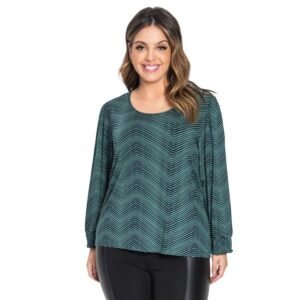 Blusa Feminina  Manga 7/8 Live Rovitex Plus Verde