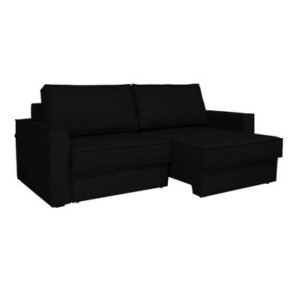 Sofá Blade Preto Retrátil - 2,30m