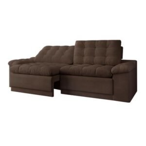 Sofá Berlim Velosuede Marrom Claro Retrátil e Reclinável 2,20m