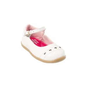 Sapatilha Infantil Ortopé Passinhos Detalhe Corações Metalizados Branca