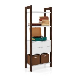 Armário Multiuso 3 Prateleiras AZ1010 Branco/Nogal Tecnomobili