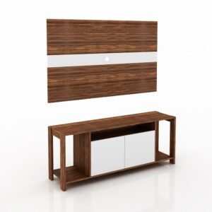 Rack com Painel TV até 55" AZ1017 Branco Nogal Tecnomobili