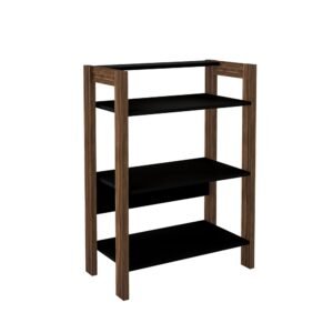 Estante Multiuso 3 Prateleiras AZ1021 Preto Nogal Tecnomobili