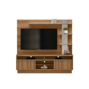 Estante Home Triunfo 65" Amendoa/Titanio Linea Brasil