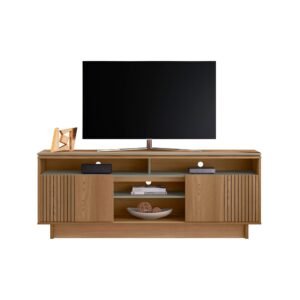Rack Bancada Salinas TV até 70" Amendoa/Titanio Linea Brasil