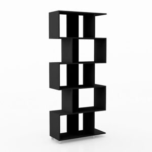 Estante Livreiro 05 Nichos Design Preto Movelbento