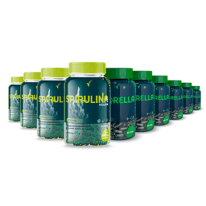 KIT SPIRULINA - 120 DIAS - 60 CÁPSULAS + KIT CLORELLA - 120 DIAS - 360 CÁPSULAS