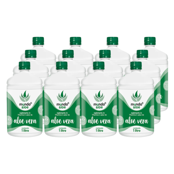 Kit Suplemento Orgânico Sabor Aloe Vera com 12 UN de 1L Mundo Aloe