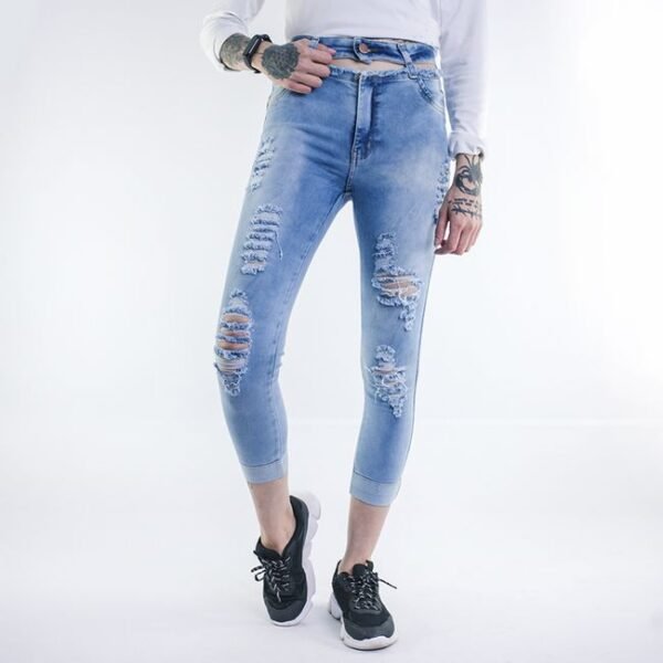 Calça Feminina Jeans Anjuss Cos AB Denin Claro 34