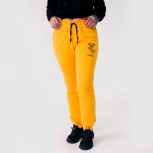 Calça Jogging Feminina Anjuss Floret Amarelo ouro M