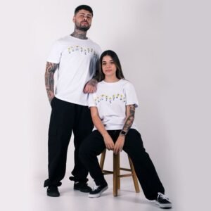 Camiseta anjuss homer faces Branco P