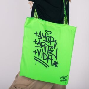 Sacola ecobag anjuss x prosa + amor Verde neon UN