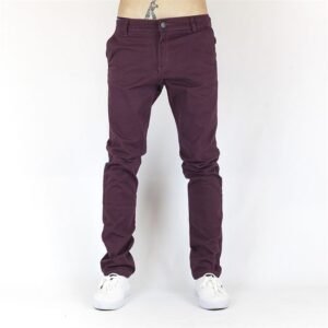 Calça Masculina Sarja com Etiqueta Anjuss VINHO 38