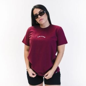 Camiseta Feminina Over Anjuss Nice Bordo PP