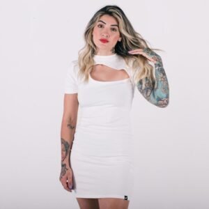 Vestido anjuss cut out Off white P