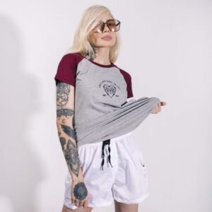 Camiseta Anjuss On Fire Bordo/mescla P