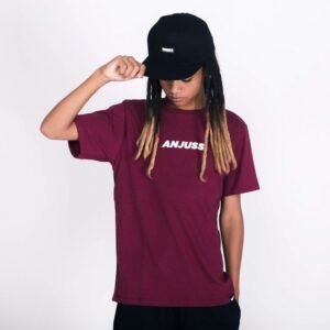 Camiseta juvenil anjuss back Bordo/preto 10
