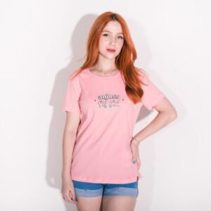 Camiseta anjuss fly goth Rosa chiclete P