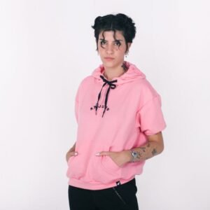 Blusa moletom sem pelúcia anjuss hoo Rosa chiclete M