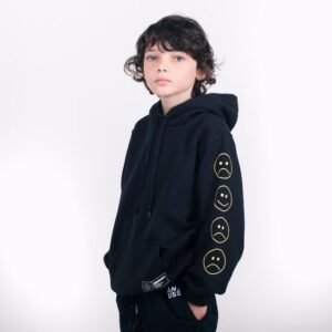 Blusa canguru juvenil anjuss bad luck Preto 08