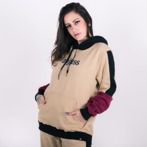 Blusa canguru anjuss uni block Caqui M