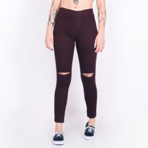 Calça feminina rasgado perna spinning nero anjuss Bordo PP