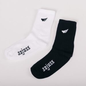 Kit 2 meias cano medio wings 39 ao 44 - anjuss Branco/preto UN