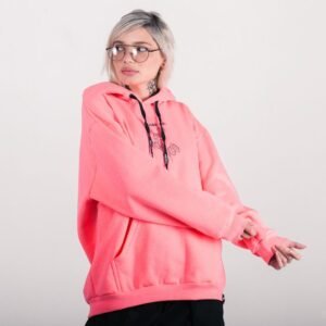 Blusa canguru over anjuss roses Rosa neon P