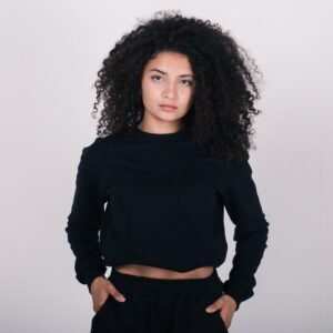 Blusa cropped anjuss on top Preto PP