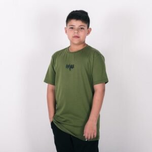 Camiseta juvenil anjuss street Verde militar 08