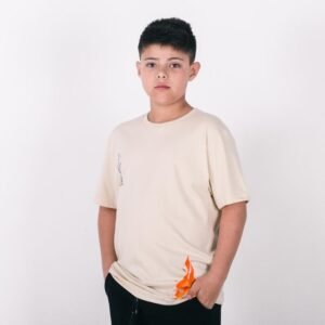 Camiseta juvenil anjuss fire Bege 08