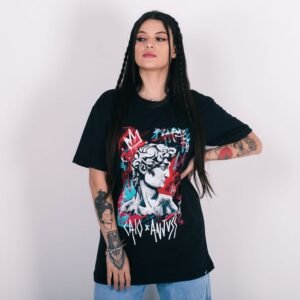 Camiseta uni over anjuss X caio alencar art Preto P