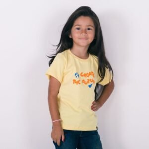 Camiseta kids anjuss create Amarelo 01