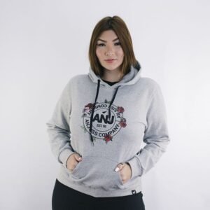 Moletom Canguru Feminino Plus Size Anjuss Roses Mescla Médio 4G