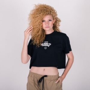 Cropped anjuss over kindness Preto PP