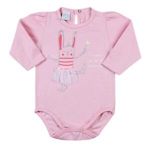 Body Bebê Cotton Coelhinha Ballerina - Rosa P