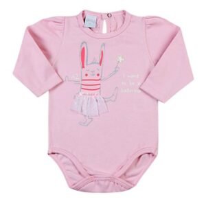 Body Bebê Cotton Coelhinha Ballerina - Rosa M
