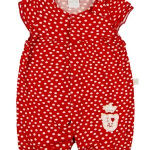 Macacão Bebê Viscolycra Estampada Bolinhas Maui Poa Ursinho - Vermelho M