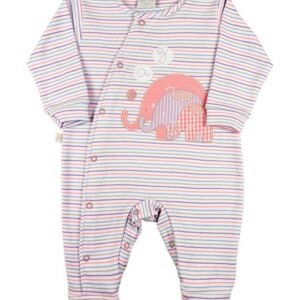Macacão Bebê Suedine Listrado Playfull 3 Elefantes - Azul RN