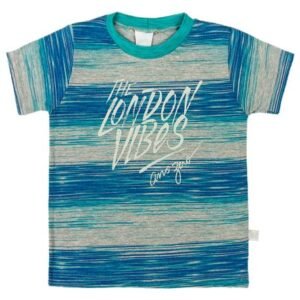 Camiseta Infantil Malha Mescla Estampada London Vibes - Turquesa 3