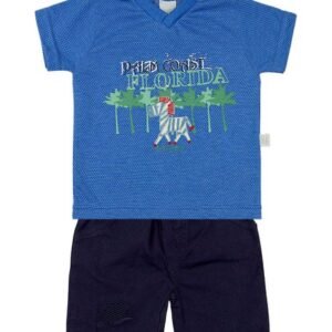 Conjunto Bebê Malha Híbrido e Tela Paper Palm Coast Florida - Royal GG