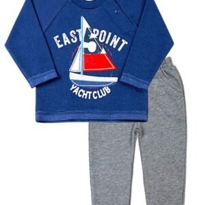 Conjunto Bebê Malha Minichevron e Moletom East Point - Marinho P