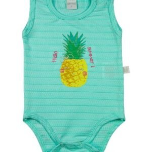 Body Bebê Malha Trabalhada Binny Abacaxi Hello Summer! - Verde 1