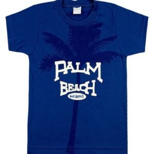 Camiseta Infantil Meia Malha Palm Beach - Azul Jeans 1