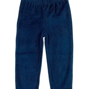 Calça Bebê Plush Cotelê Sem Pezinho - Marinho P