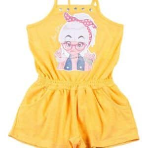 Macaquinho Infantil Malha Luminare Menina de Oculos - Amarelo 4