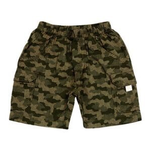 Shorts Bebê tecido Xadrez Camuflado - Verde P